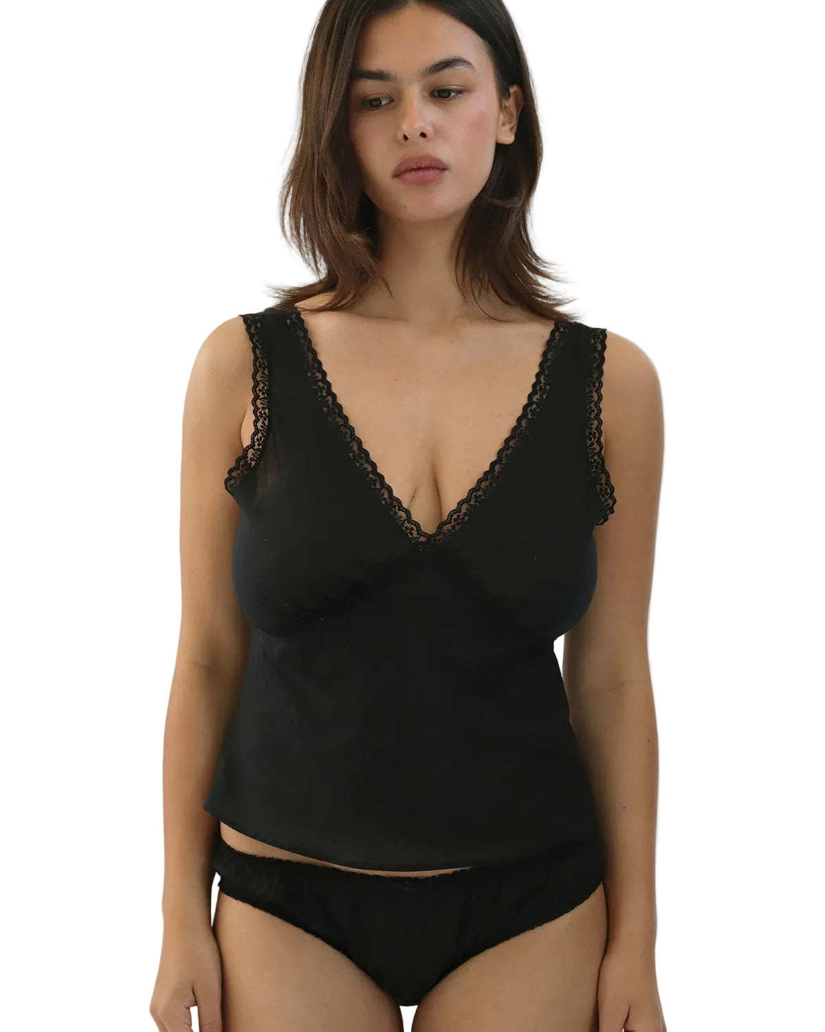 Cou Cou The Iris Tank Top - Black - Image 1 of 6