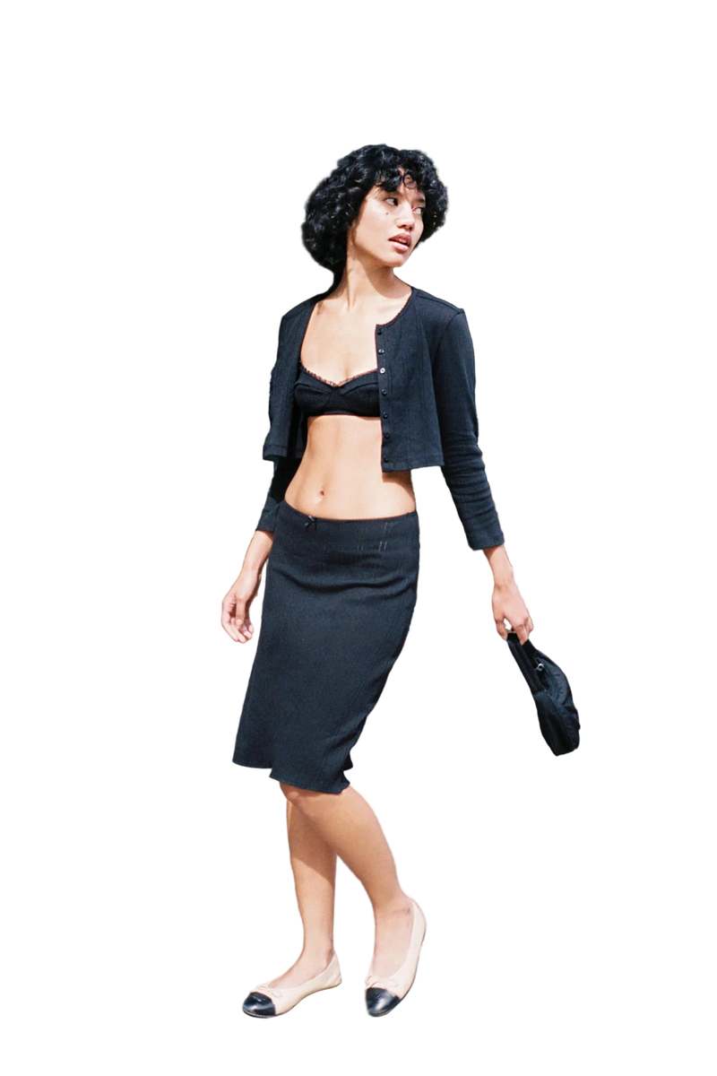 Cou Cou The Slip Skirt - Black