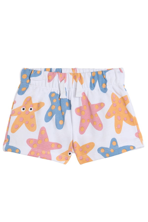 KIDS STELLA MCCARTNEY Starfish Print Sweat Shorts - White