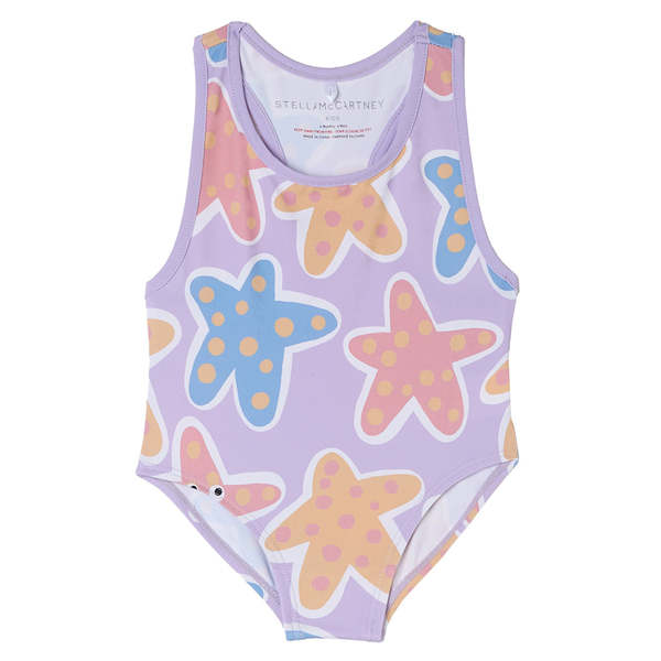 KIDS STELLA MCCARTNEY Baby Starfish Print Swimsuit - Purple KIDS STELLA MCCARTNEY Baby Starfish Print Swimsuit - Purple