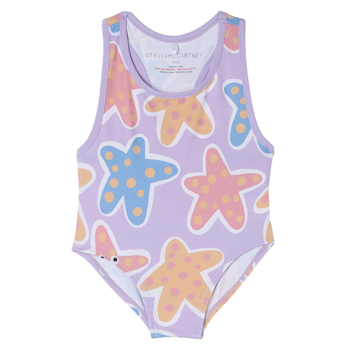 KIDS STELLA MCCARTNEY Baby Starfish Print Swimsuit - Purple - Image 1 of 1