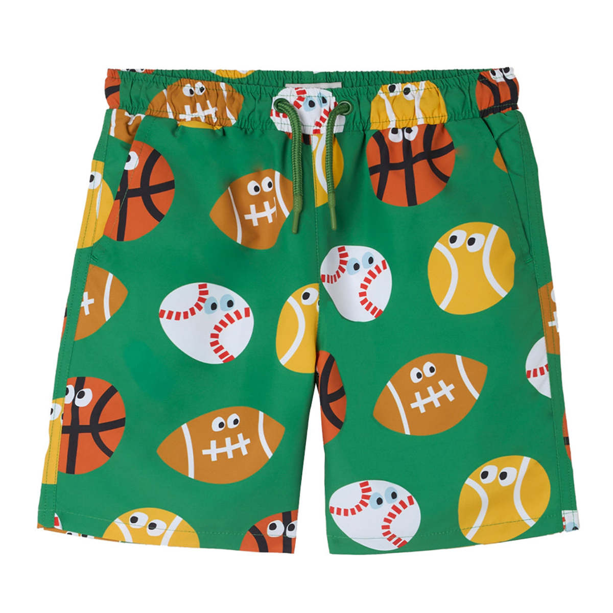 KIDS STELLA MCCARTNEY Sports Print Swim Shorts - Green - Image 1 of 1