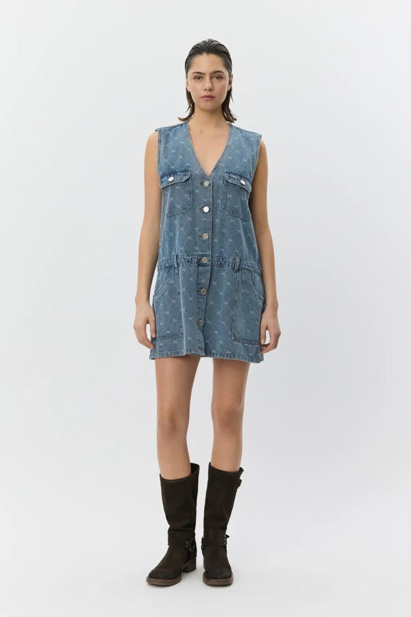 Sofie Schnoor Albertine Denim Mini Dress - Blue