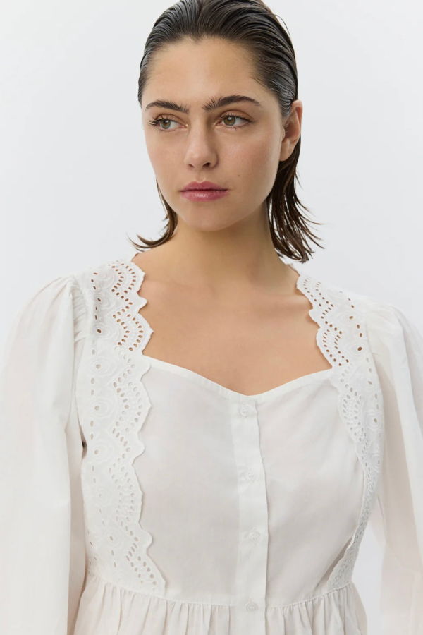 Sofie Schnoor Aria Broderie Shirt - Off-White