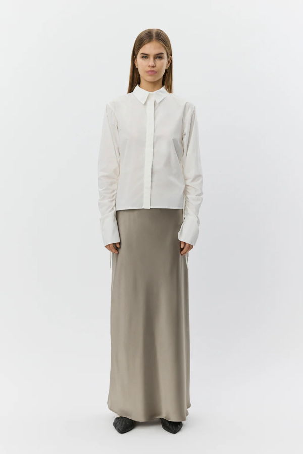 Sofie Schnoor Sofira Satin Slip Skirt - Dusty Green