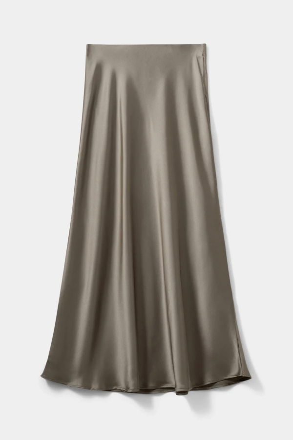 Sofie Schnoor Sofira Satin Slip Skirt - Dusty Green
