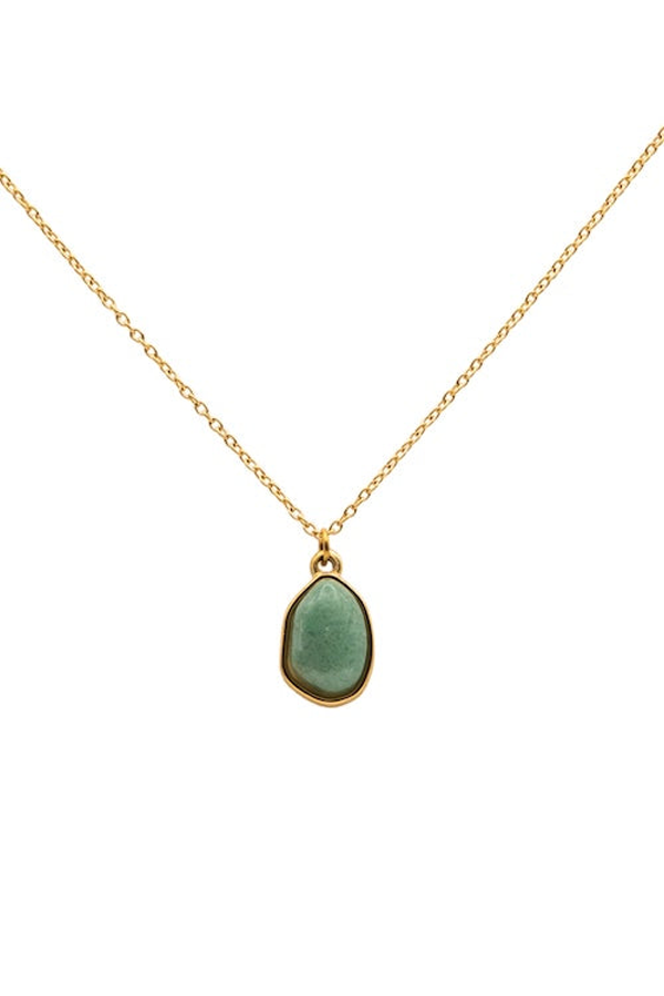 seree Puzzle Jade Stone Pendant Necklace - Pebble