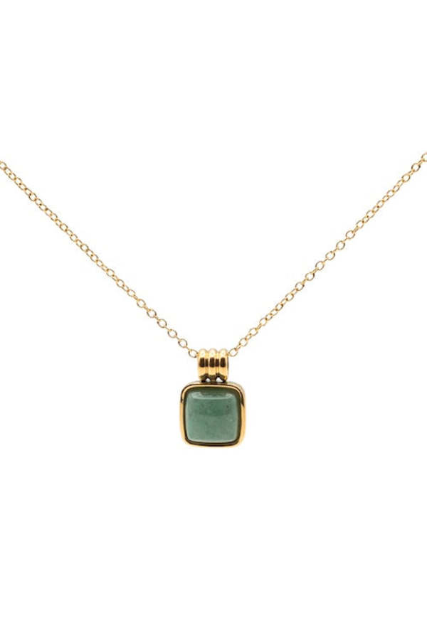seree Puzzle Jade Stone Pendant Necklace - Green
