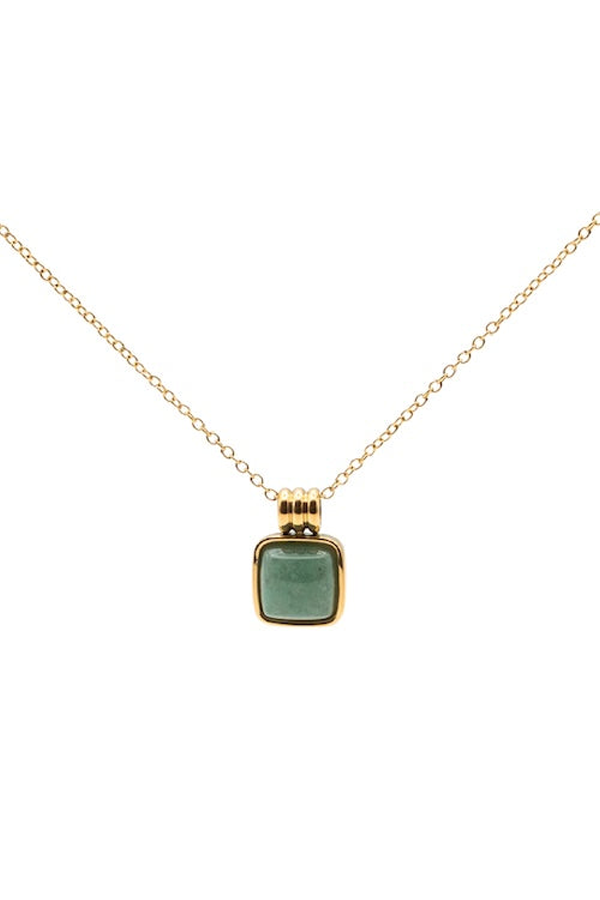 seree Puzzle Jade Stone Pendant Necklace - Green