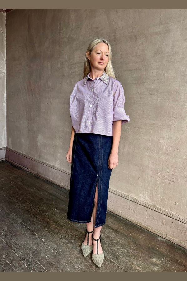 TWP Next EX Shirt with Crystal Collar