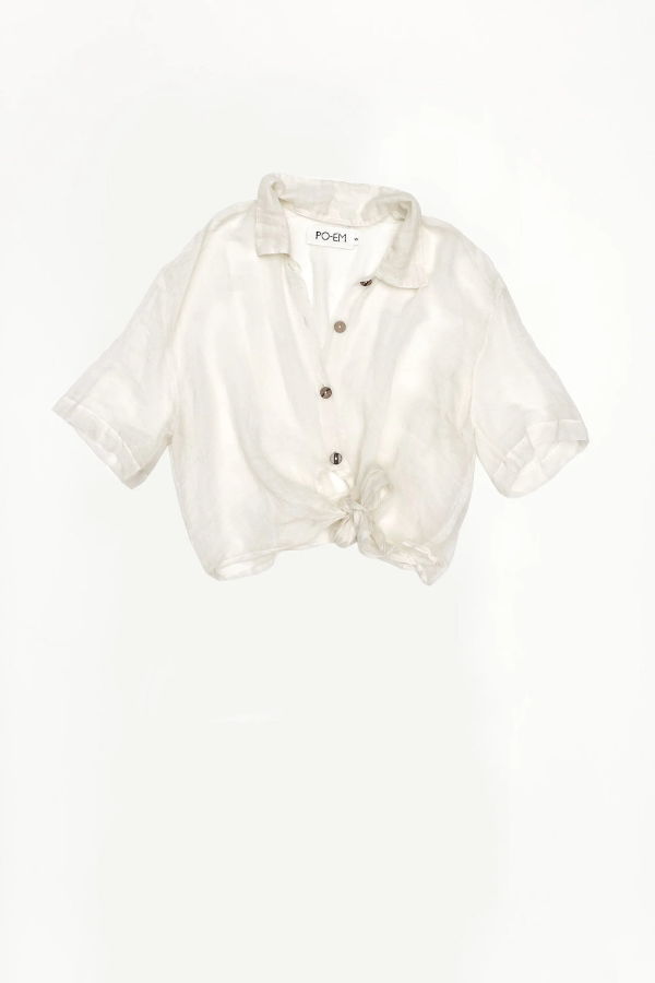 PO-EM Handwoven Gauze Tie Top
