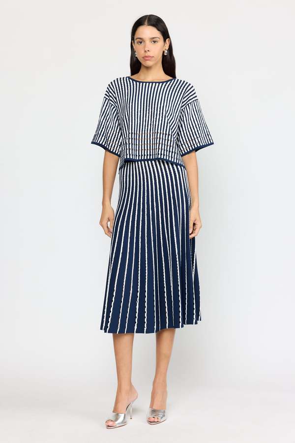 CHRISTY LYNN Nellie Top - Pinstripe Navy