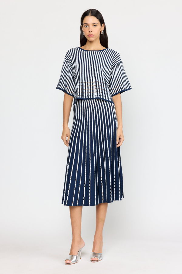 CHRISTY LYNN Nellie Top - Pinstripe Navy