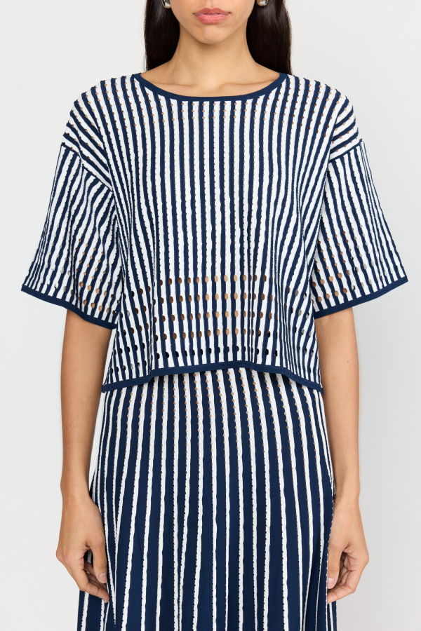 CHRISTY LYNN Nellie Top - Pinstripe Navy