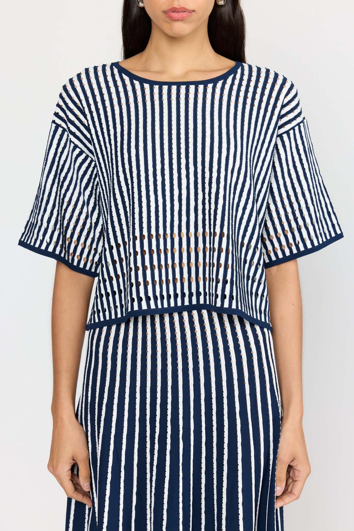 CHRISTY LYNN Nellie Top - Pinstripe Navy - Image 2 of 4
