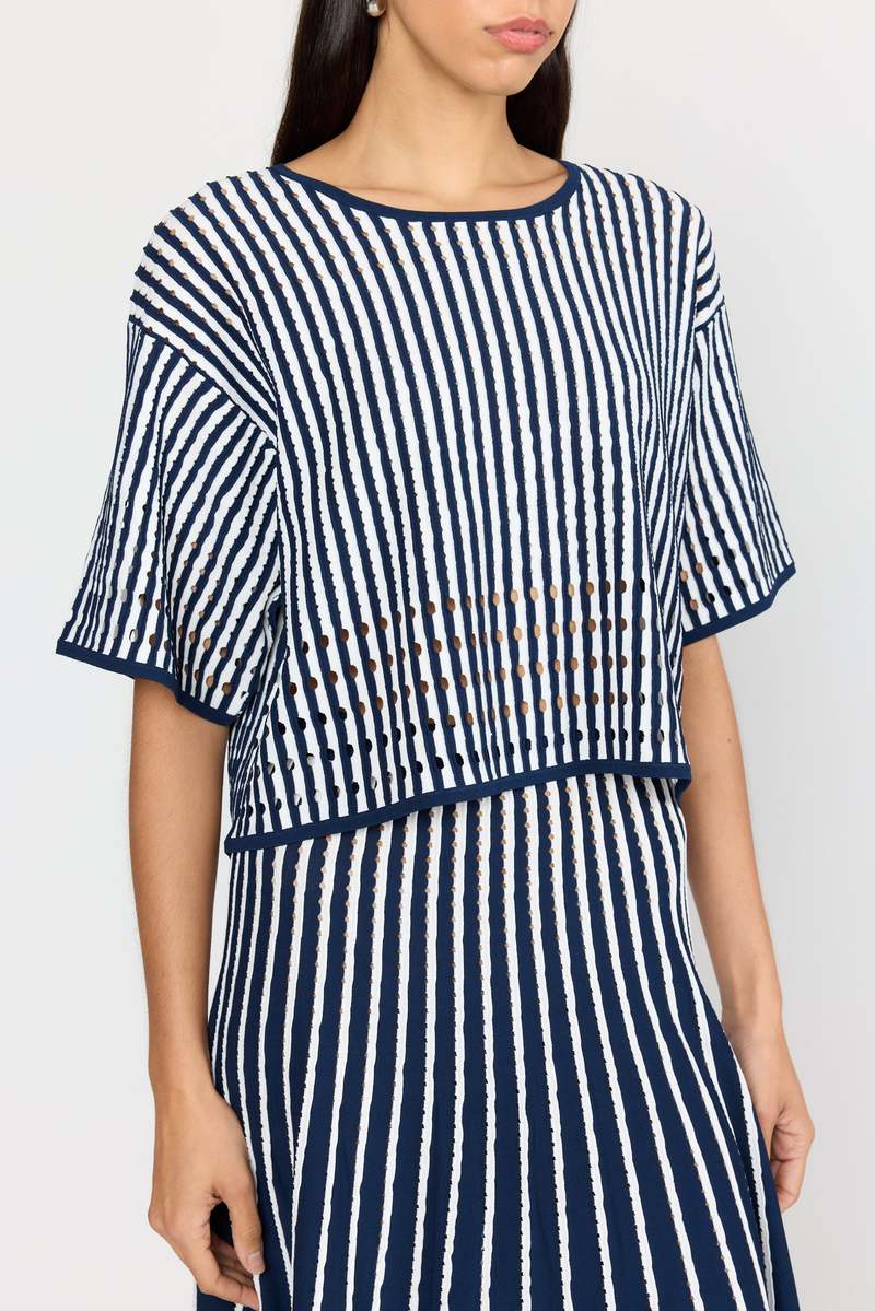 CHRISTY LYNN Nellie Top - Pinstripe Navy
