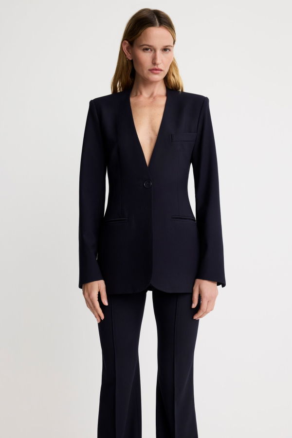 Smythe Collarless Blazer - Navy