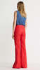 Smythe Wide Leg Pintuck Trouser Pants - Poppy - Thumbnail 2