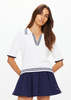 The Upside Archie Collared Knit Polo Top - White - Thumbnail 1