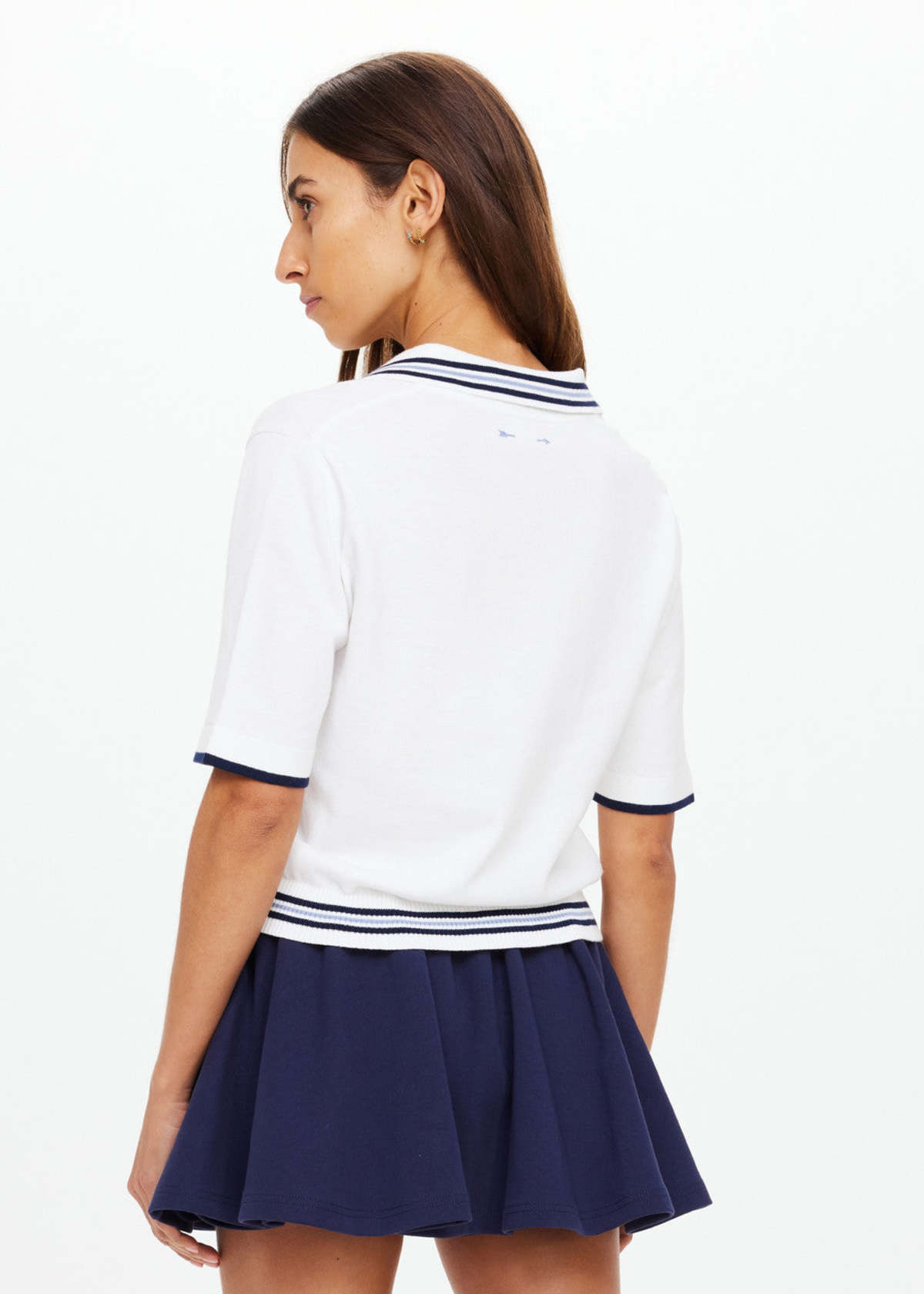 The Upside Archie Collared Knit Polo Top - White - Image 2 of 2