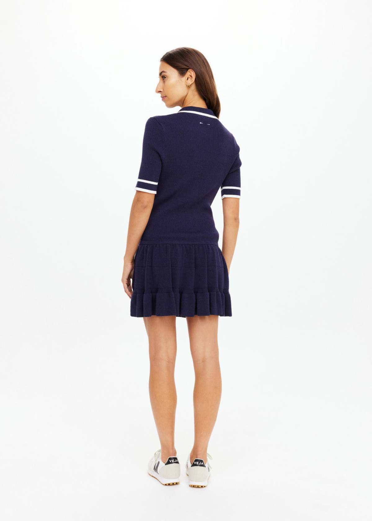 The Upside Plume Knit Collared Dress - Navy - Image 2 of 2