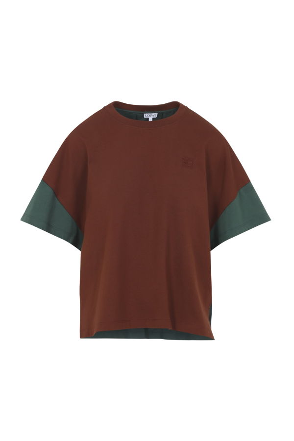 LOEWE Boxy Fit T-Shirt - Brown Dark Green