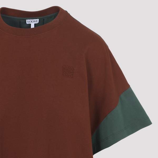 LOEWE Boxy Fit T-Shirt - Brown Dark Green