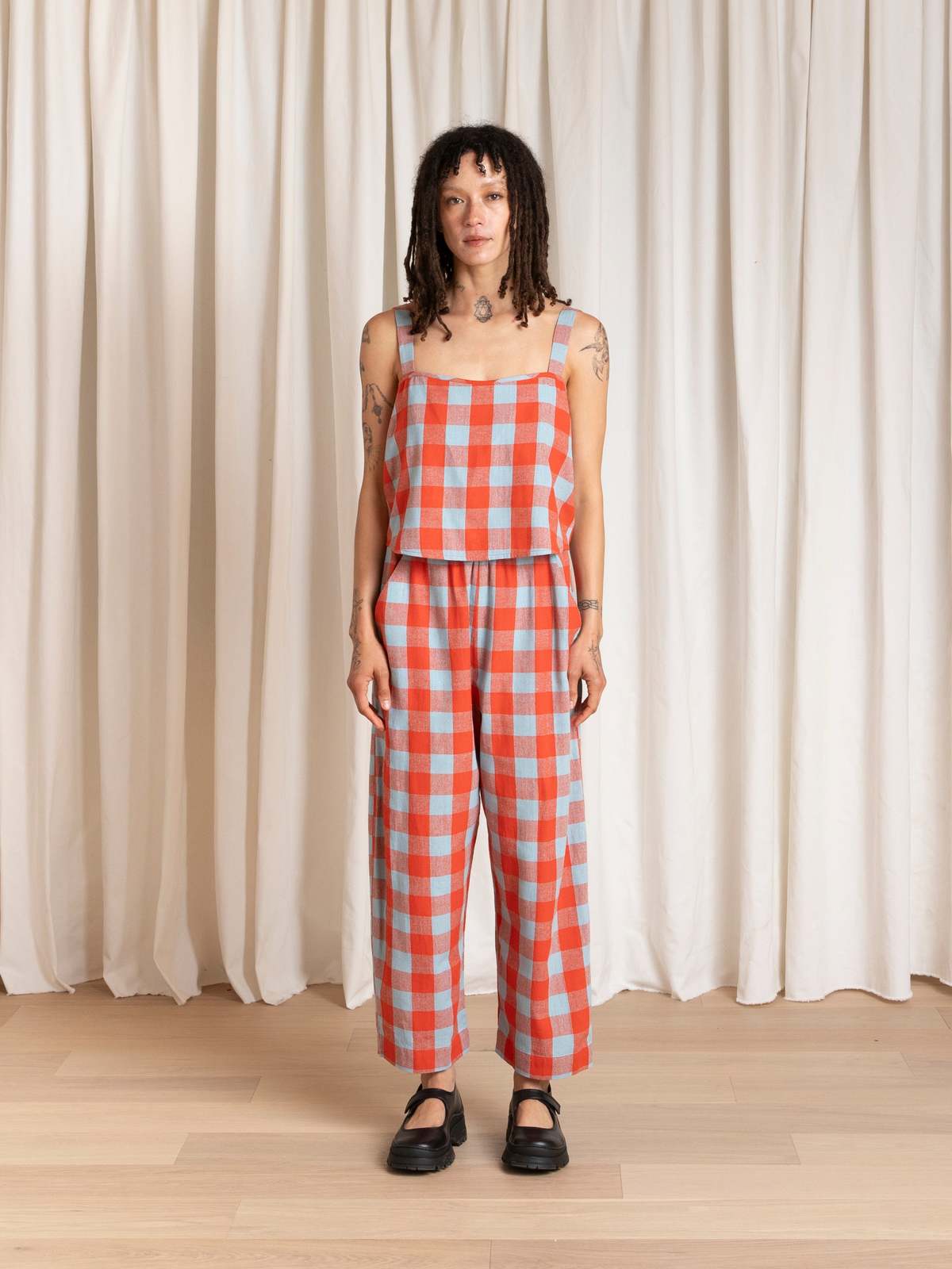 Ali Golden Elastic Pant - Poppy Large Plaid - Image 2 of 8