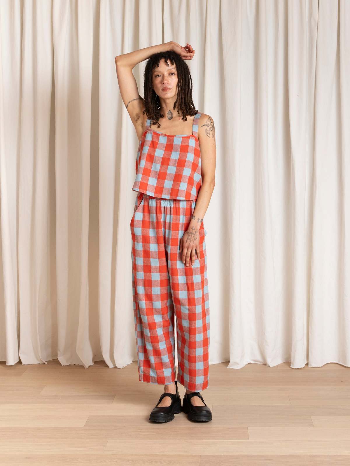Ali Golden Elastic Pant - Poppy Large Plaid - Image 3 of 8