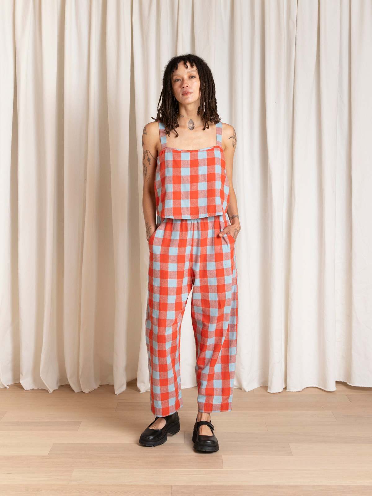 Ali Golden Elastic Pant - Poppy Large Plaid - Image 4 of 8