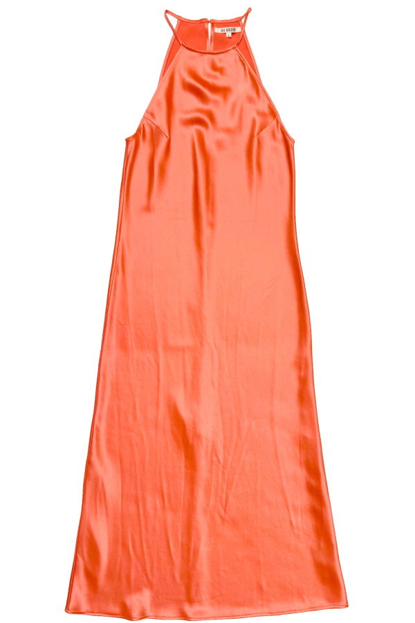 Ali Golden High Neck Bias Dress