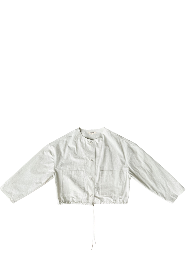 Ali Golden Spring Cropped Drawstring Jacket - Ecru