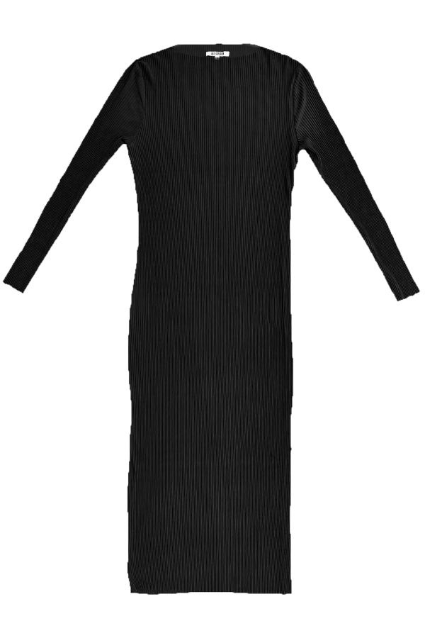 Ali Golden Thick Pleated Mesh Dress