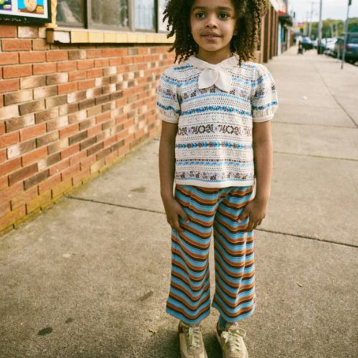 KIDS Misha & Puff Beach Pant Pants - Bright Sky Avenue Stripe - Image 1 of 4