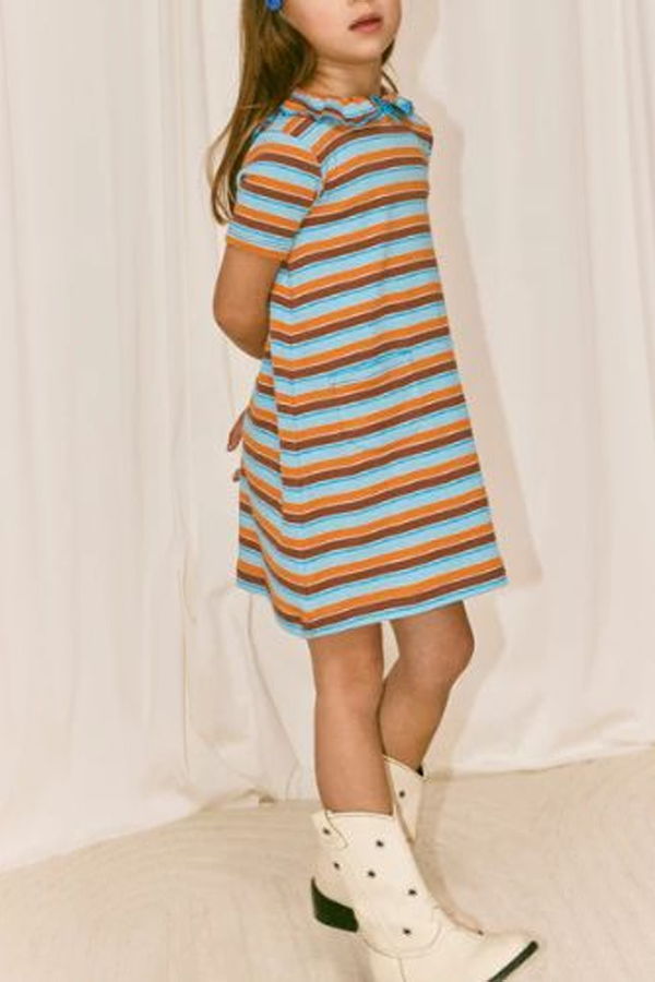 KIDS Misha & Puff Pattie Dress - Bright Sky Avenue Stripe