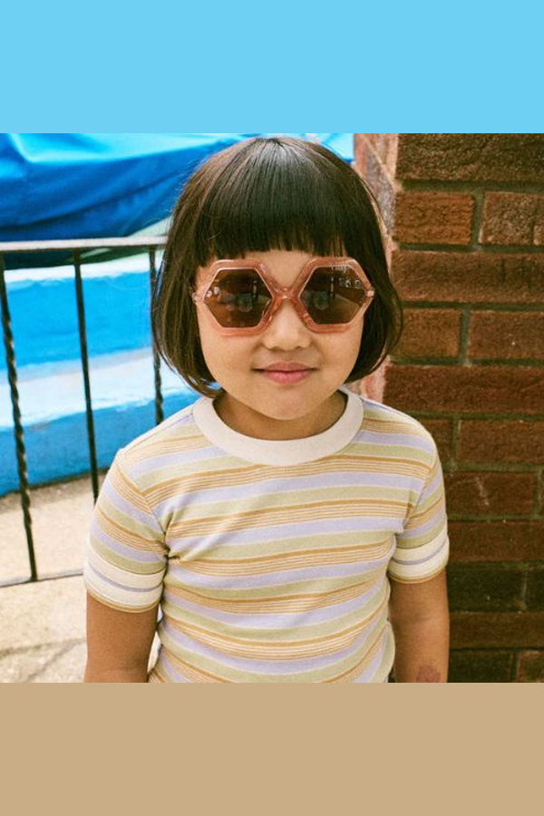 KIDS Misha & Puff Rec Tee - Mist Avenue Stripe