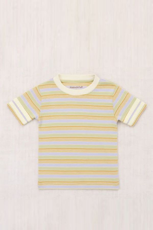 KIDS Misha & Puff Rec Tee - Mist Avenue Stripe