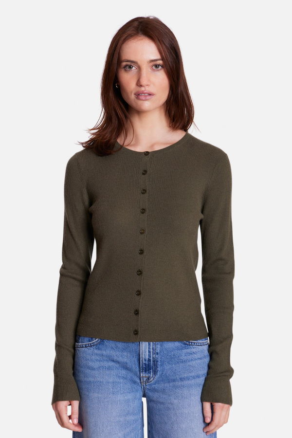 The Tile Club Sylvia Cardigan - Army Green