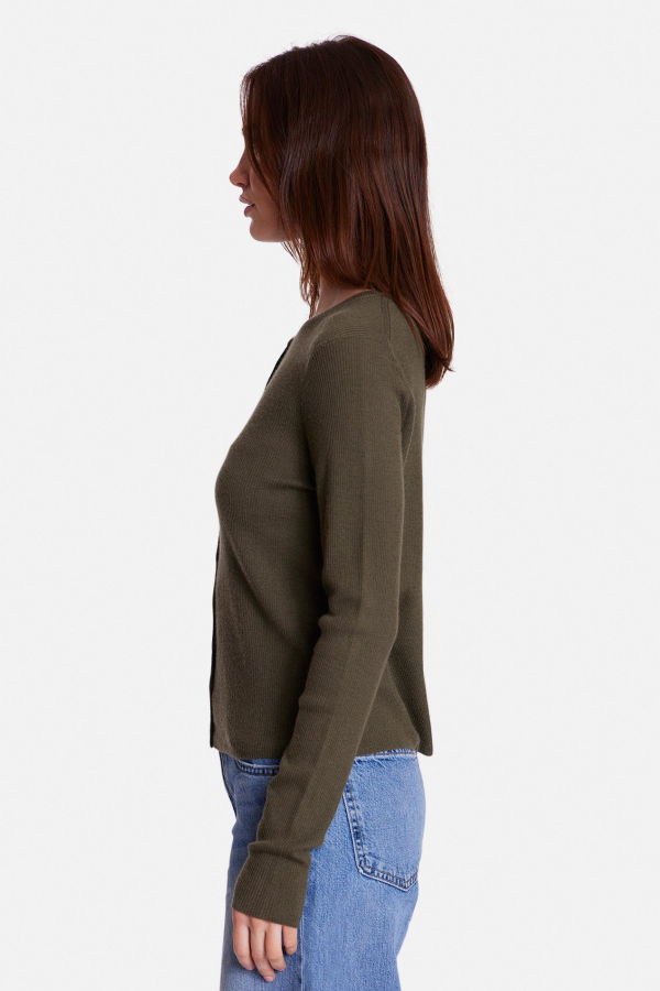 The Tile Club Sylvia Cardigan - Army Green