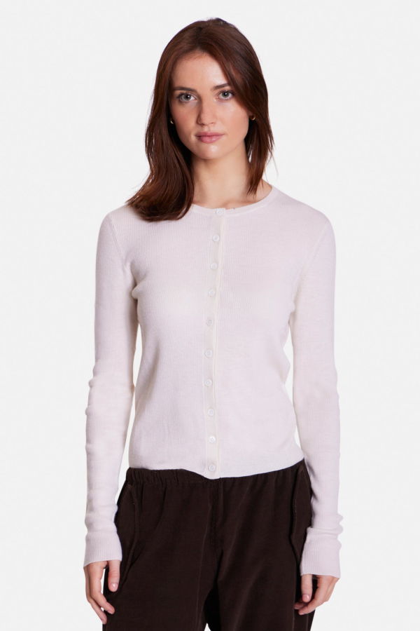 The Tile Club Sylvia Cardigan - Ivory