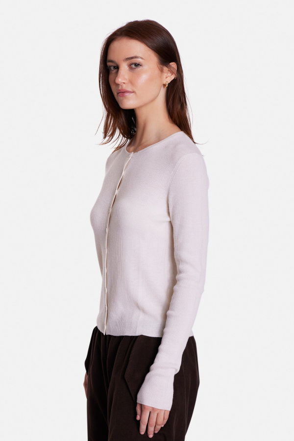 The Tile Club Sylvia Cardigan - Ivory