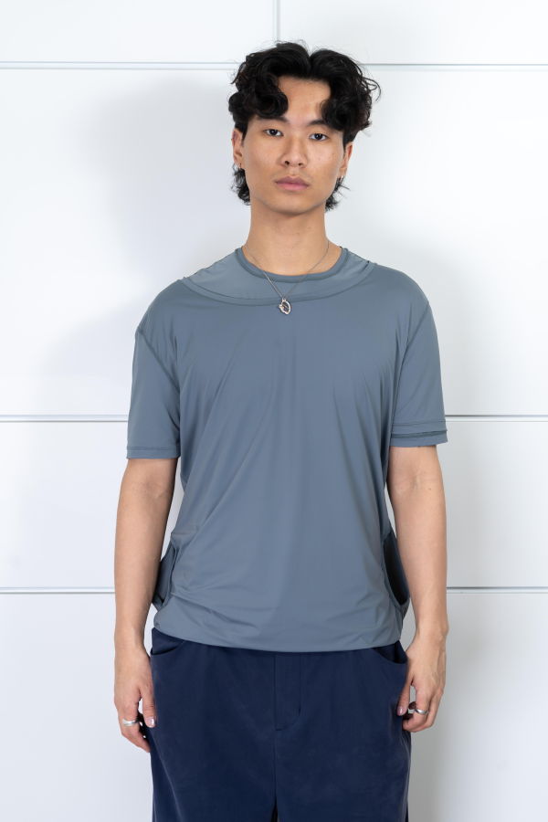 ddailies Interact Double T-Shirt Tee - Light Grey