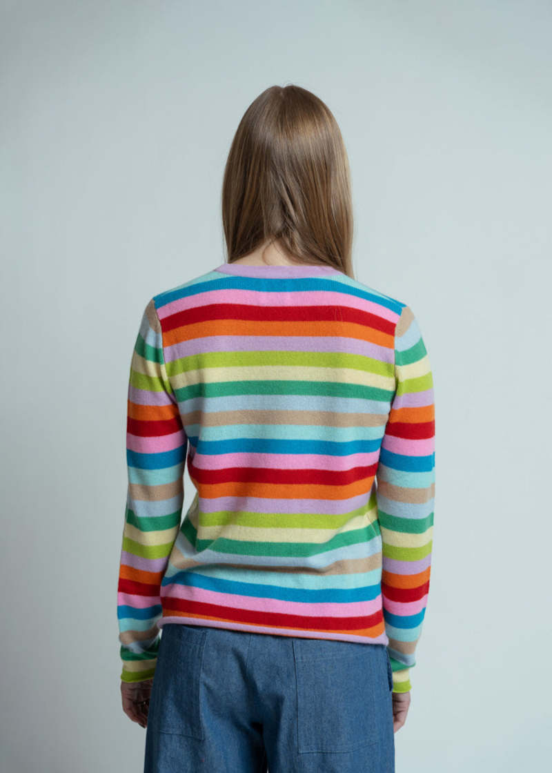 Allude Original Stripe Cashmere Crewneck Sweater - Multicolor