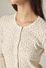 amente Button Down Short Cardigan - Cream/Navy - Thumbnail 3