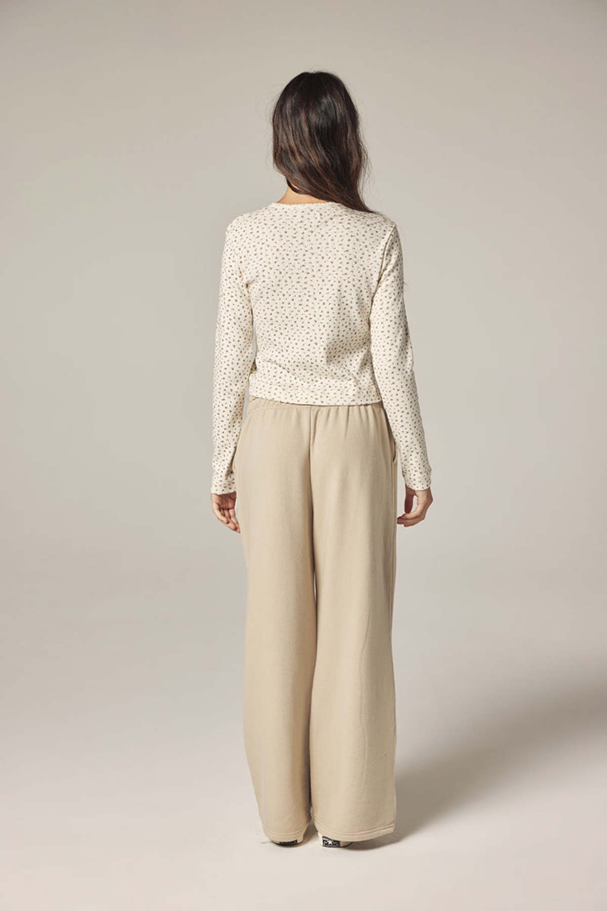 amente Button Down Short Cardigan - Cream/Navy - Image 9 of 9