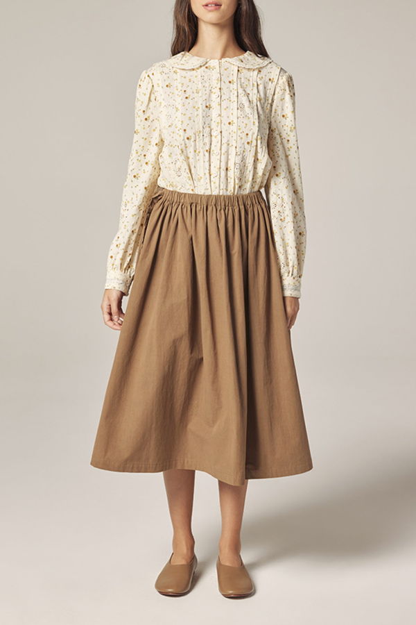amente Peter Pan Collar Shirt - Cream/Yellow