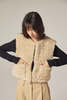 amente Reversible Fur Short Vest - Oatmeal/Beige - Thumbnail 4
