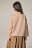 amente Stripe Button Down Jacket - Brown/Cream - Thumbnail 8