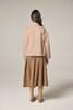 amente Stripe Button Down Jacket - Brown/Cream - Thumbnail 9