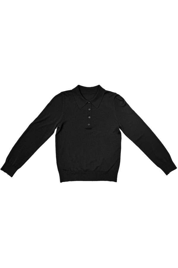 Ali Golden Fitted Polo Pullover Sweater